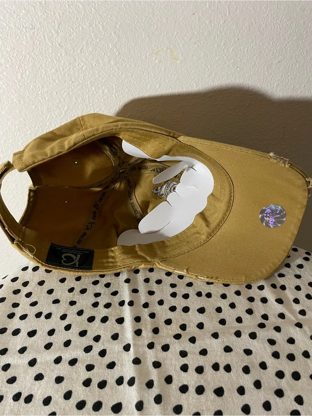 KBETHOS Mustard Yellow Embellished Cross Cap with Orange Accent